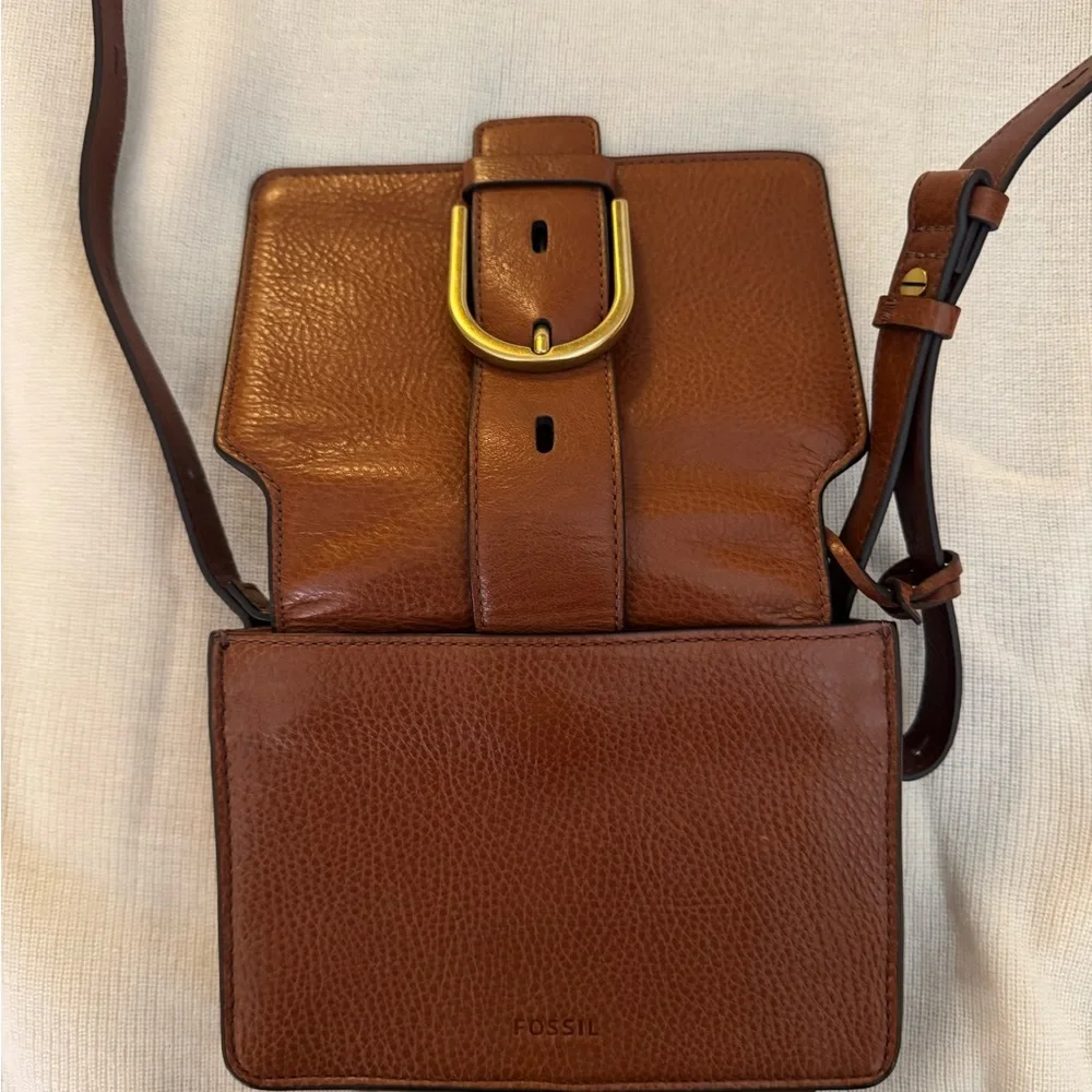 Fossil Brown Leather Crossbody Bag - Picture 5 of 7